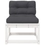 Gartensofa mit massiven Kissen aus weißem Kiefernholz von , Outdoor-Sofas - Ref: Foro24-844690, Preis: 82,97 €, Rabatt: %