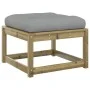 Garden stool with pine impregnated wood cushions by , Outdoor sofas - Ref: Foro24-844703, Price: 55,82 €, Discount: %