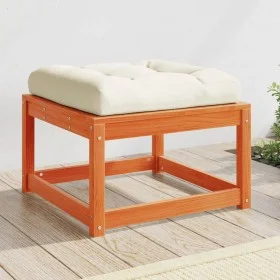 Garden stool with wax brown pine solid wood cushions by , Outdoor sofas - Ref: Foro24-844701, Price: 61,09 €, Discount: %