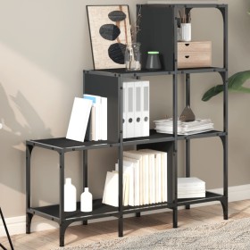 Regal aus Holzwerkstoff und schwarzem Metall, 92 x 30 x 102 cm von , Bücherregale und Regale - Ref: Foro24-845436, Preis: 65,...