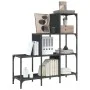 Engineered wood and black metal shelving 92x30x102 cm by , Bookcases and shelves - Ref: Foro24-845436, Price: 64,90 €, Discou...