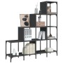Regal aus Holzwerkstoff und schwarzem Metall, 122 x 30 x 132 cm von , Bücherregale und Regale - Ref: Foro24-845441, Preis: 91...