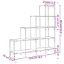 Regal aus Holzwerkstoff und schwarzem Metall, 122 x 30 x 132 cm von , Bücherregale und Regale - Ref: Foro24-845441, Preis: 91...
