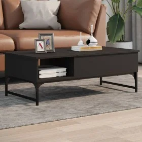 Engineered wood and black metal coffee table 100x50x35 cm by , Coffee table - Ref: Foro24-845391, Price: 76,35 €, Discount: %
