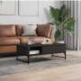 Mesa de centro de madera ingeniería y metal negro 100x50x35 cm de , Mesas de centro - Ref: Foro24-845391, Precio: 77,28 €