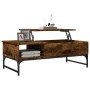 Engineered wood coffee table metal smoke oak 100x50x35 cm by , Coffee table - Ref: Foro24-845393, Price: 66,86 €, Discount: %