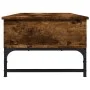 Engineered wood coffee table metal smoke oak 100x50x35 cm by , Coffee table - Ref: Foro24-845393, Price: 66,05 €, Discount: %