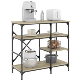 Küchenregal, Holztechnik, Metall, Eiche, 90 x 40 x 84 cm von , Behälter für Küchenutensilien - Ref: Foro24-845422, Preis: 76,...