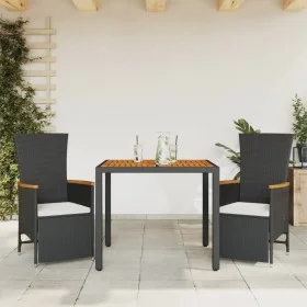 3-piece garden dining set with black synthetic rattan cushions by , Garden sets - Ref: Foro24-3277503, Price: 356,26 €, Disco...