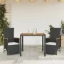 Set comedor de jardín 3 pzas con cojines ratán sintético negro de , Conjuntos de jardín - Ref: Foro24-3277503, Precio: 364,43...