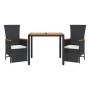 3-piece garden dining set with black synthetic rattan cushions by , Garden sets - Ref: Foro24-3277503, Price: 363,93 €, Disco...