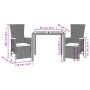 3-piece garden dining set with black synthetic rattan cushions by , Garden sets - Ref: Foro24-3277503, Price: 363,93 €, Disco...