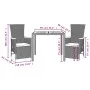 Set comedor de jardín 3 pzas con cojines ratán sintético negro de , Conjuntos de jardín - Ref: Foro24-3277503, Precio: 364,43...