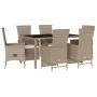 7-piece garden dining set with beige synthetic rattan cushions by , Garden sets - Ref: Foro24-3277576, Price: 839,21 €, Disco...