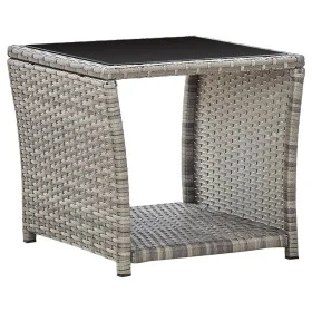 Synthetic rattan and gray glass coffee table 45x45x40 cm by vidaXL, Garden tables - Ref: Foro24-46068, Price: 60,12 €, Discou...