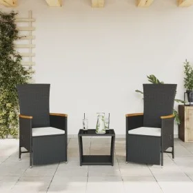 3-piece garden dining set with black synthetic rattan cushions by , Garden sets - Ref: Foro24-3277543, Price: 284,70 €, Disco...