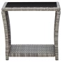 Synthetic rattan and gray glass coffee table 45x45x40 cm by vidaXL, Garden tables - Ref: Foro24-46068, Price: 62,28 €, Discou...