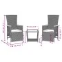 3-piece garden dining set with black synthetic rattan cushions by , Garden sets - Ref: Foro24-3277543, Price: 293,47 €, Disco...