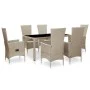 7-piece garden dining set with beige synthetic rattan cushions by vidaXL, Garden sets - Ref: Foro24-46040, Price: 659,56 €, D...