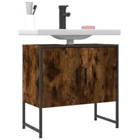 Armario lavabo baño madera ingeniería roble ahumado 60x33x60 cm de , Tocadores - Ref: Foro24-842458, Precio: 44,81 €, Descuen...