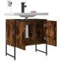 Waschbeckenschrank aus Holzwerkstoff, geräucherte Eiche, 60 x 33 x 60 cm von , Schminktische - Ref: Foro24-842458, Preis: 45,...