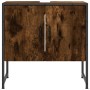 Waschbeckenschrank aus Holzwerkstoff, geräucherte Eiche, 60 x 33 x 60 cm von , Schminktische - Ref: Foro24-842458, Preis: 45,...
