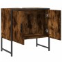 Waschbeckenschrank aus Holzwerkstoff, geräucherte Eiche, 60 x 33 x 60 cm von , Schminktische - Ref: Foro24-842458, Preis: 45,...
