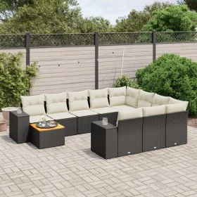 11-piece garden sofa set and black synthetic rattan cushions by , Garden sets - Ref: Foro24-3257960, Price: 644,03 €, Discoun...
