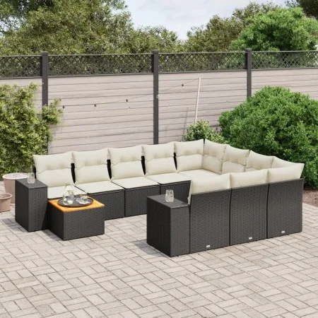 11-piece garden sofa set and black synthetic rattan cushions by , Garden sets - Ref: Foro24-3257960, Price: 644,03 €, Discoun...