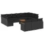 Set sofás de jardín 14 pzas con cojines ratán sintético negro de , Conjuntos de jardín - Ref: Foro24-3226461, Precio: 877,09 ...