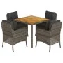 5-piece garden dining set with gray synthetic rattan cushions by , Garden sets - Ref: Foro24-3211873, Price: 536,55 €, Discou...