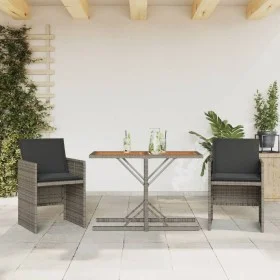 Gartenstühle und Tisch mit Kissen 3 Stück graues PE-Rattan von , Gartensets - Ref: Foro24-365067, Preis: 172,16 €, Rabatt: %