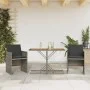 Sillas y mesita de jardín con cojines 3 piezas ratán PE gris de , Conjuntos de jardín - Ref: Foro24-365067, Precio: 172,16 €,...