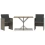 Gartenstühle und Tisch mit Kissen 3 Stück graues PE-Rattan von , Gartensets - Ref: Foro24-365067, Preis: 172,16 €, Rabatt: %