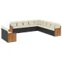11-piece garden sofa set and black synthetic rattan cushions by , Garden sets - Ref: Foro24-3227806, Price: 664,54 €, Discoun...