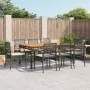 9-piece garden dining set and black synthetic rattan cushions by , Garden sets - Ref: Foro24-3213565, Price: 645,99 €, Discou...