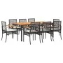 9-piece garden dining set and black synthetic rattan cushions by , Garden sets - Ref: Foro24-3213565, Price: 645,99 €, Discou...