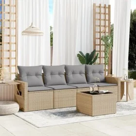 Gartensofa-Set mit Kissen, 5-teilig, beiges synthetisches Rattan von , Gartensets - Ref: Foro24-3219888, Preis: 305,40 €, Rab...