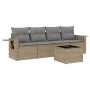 Garden sofa set with cushions 5 pieces beige synthetic rattan by , Garden sets - Ref: Foro24-3219888, Price: 305,40 €, Discou...