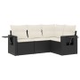 4-piece garden sofa set with black synthetic rattan cushions by , Garden sets - Ref: Foro24-3220105, Price: 269,29 €, Discoun...