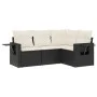4-teilige Gartensofagarnitur mit schwarzen synthetischen Rattankissen von , Gartensets - Ref: Foro24-3220105, Preis: 275,42 €...