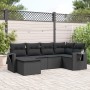 6-teiliges Gartensofa-Set und schwarze synthetische Rattankissen von , Gartensets - Ref: Foro24-3220454, Preis: 380,93 €, Rab...