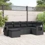 6-teiliges Gartensofa-Set und schwarze synthetische Rattankissen von , Gartensets - Ref: Foro24-3220454, Preis: 401,89 €, Rab...