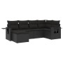6-piece garden sofa set and black synthetic rattan cushions by , Garden sets - Ref: Foro24-3220454, Price: 380,93 €, Discount: %