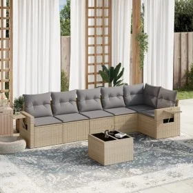 7-piece garden sofa set and beige synthetic rattan cushions by , Garden sets - Ref: Foro24-3220198, Price: 445,36 €, Discount: %