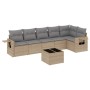 7-piece garden sofa set and beige synthetic rattan cushions by , Garden sets - Ref: Foro24-3220198, Price: 444,92 €, Discount: %