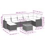 8-teiliges Gartensofa-Set und graue synthetische Rattankissen von , Modulare Sofas für den Außenbereich - Ref: Foro24-3224233...