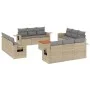 Garden sofa set with cushions 13 pieces beige synthetic rattan by , Modular outdoor sofas - Ref: Foro24-3224498, Price: 922,1...