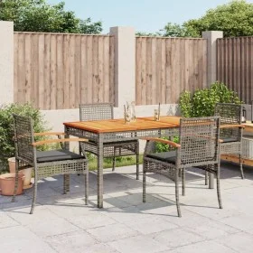 5-piece garden dining set with gray synthetic rattan cushions by , Garden sets - Ref: Foro24-3213571, Price: 393,44 €, Discou...
