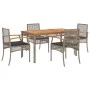 5-piece garden dining set with gray synthetic rattan cushions by , Garden sets - Ref: Foro24-3213571, Price: 393,44 €, Discou...